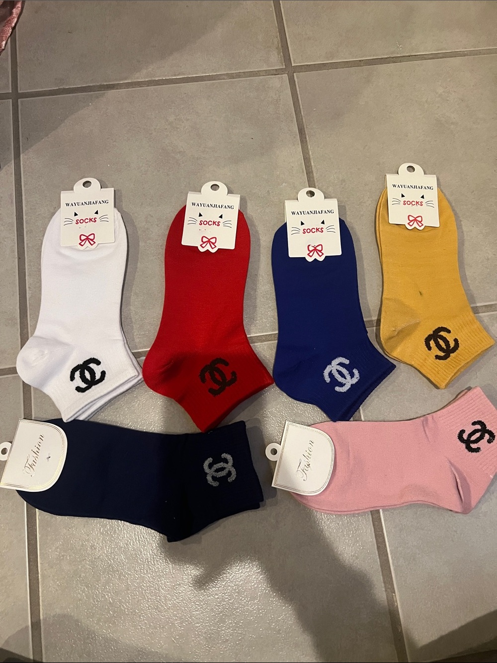 Designer logo Crew Socks NWT